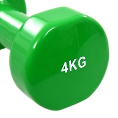 Vidaxl Jednoručné činky 2 ks, 2x4 kg, liatina, zelené