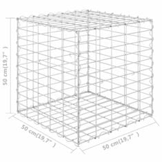 Vidaxl Gabiónový vyvýšený záhon kocka 50x50x50 cm oceľový drôt