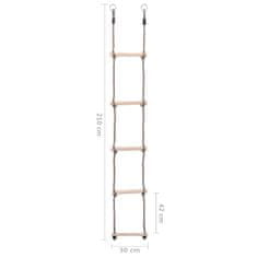 Vidaxl 5-stupňový rebrík 210 cm masívne borovicové drevo