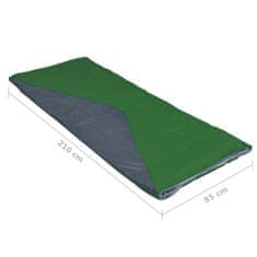 Vidaxl Ľahký obálkový spací vak zelený 1100 g 10°C