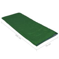 Vidaxl Ľahký detský spací vak, obdĺžnikový, zelený, 670 g, 15°C
