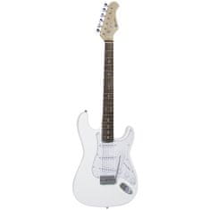 Dimavery ST-203, elektrická gitara, biela