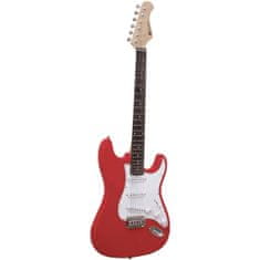 Dimavery ST-203, elektrická gitara, červená