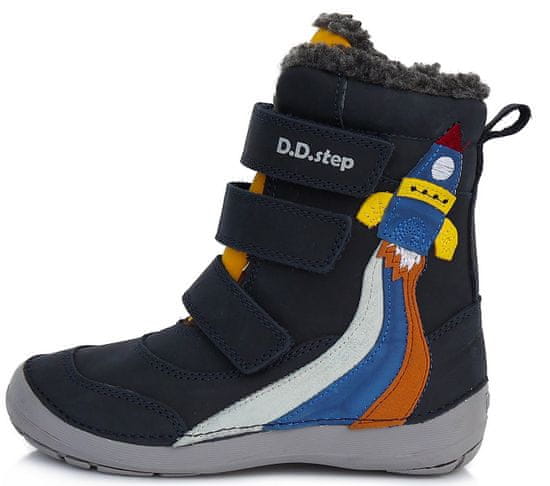 D-D-step chlapčenská zimná kožená členková obuv W023-561A