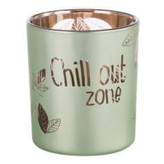 Svietnik sklenený , "Chill out zone", farba zelená