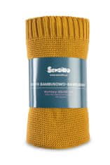 Sensillo Bambusová bavlnená deka 80X100 CM HORČICA