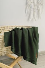 Sensillo Bambusová bavlnená deka 80x100 cm fľaša zelená