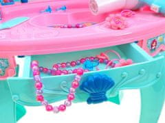 Mamido Detský kozmetický stolík so svietiacim zrkadlom modrý