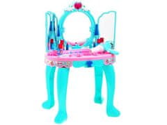 Mamido Detský kozmetický stolík so svietiacim zrkadlom modrý