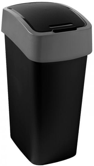 CURVER odpadkový kôš FLIP BIN 45l, čierny/strieborný