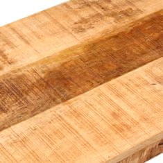 Vidaxl Lavička 110 cm masívne surové mangovníkové drevo a oceľ