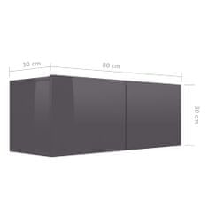 Vidaxl 6-dielna súprava TV skriniek, vysoký lesk, sivá, drevotrieska