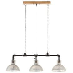 Vidaxl Industriálna závesná lampa, železo a mangový masív,striebro E27