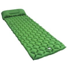 Vidaxl Nafukovací matrac s vankúšom zelený 58x190 cm