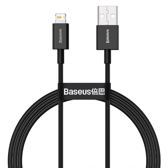 BASEUS Superior Series rýchlonabíjací kábel USB/Lightning 2.4A 1m čierna CALYS-A01