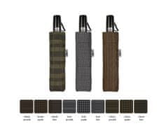 Cachemir Leather pánsky plne automatický skladací dáždnik so vzorom Farba: Šedá, Vzor: Prúžok
