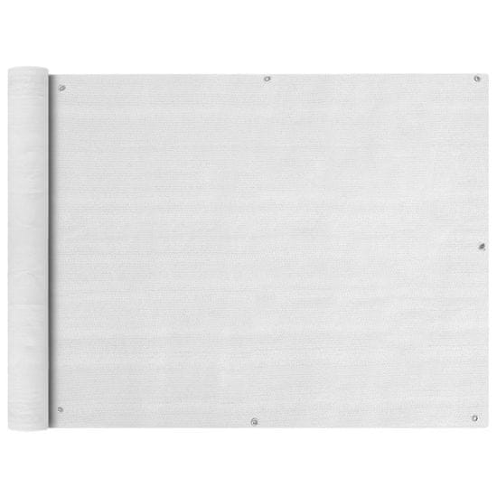 Vidaxl Balkónová markíza z HDPE, 90x400 cm, biela