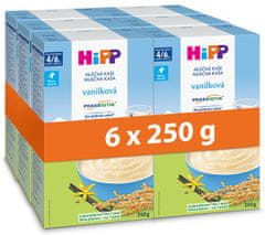 HiPP Mliečna prvá kaša pre dojčatá vanilková 6 x 250 g, od uk. 4./6. mesiacov