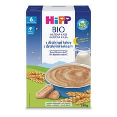 HiPP BIO Mliečna kaša na dobrú noc s detskými keksami 6 x 250 g, od 6. mesiaca