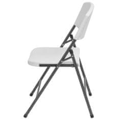 Vidaxl Skladacie záhradné stoličky 2 ks, HDPE a oceľ, biele