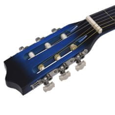 Vidaxl Folková akustická gitara Cutaway so 6 strunami modrá 38" lipové drevo
