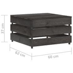 Petromila vidaXL 10-dielna záhradná súprava+podložky, sivé impregnované drevo