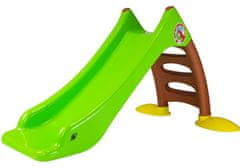 Lean-toys Záhradná šmykľavka s rebríkom pre deti 424 zeleno-hnedá