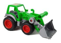 Lean-toys Poľnohospodársky traktor nakladač cisterna zelená a sivá 8794