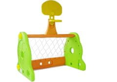 Lean-toys Futbalová bránka Basketbal 2v1 pre deti Zelená oranžová