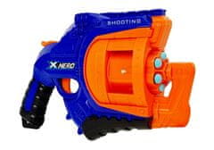 Lean-toys Pištoľ na penové náboje 48 kusov Rotačný zásobník Modrá a oranžová