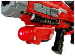 Lean-toys Veľká penová nábojnica Pištoľ Laserový zameriavač Zvuk Dosah 45 m Dĺžka 75 cm
