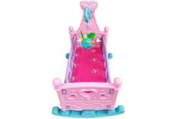 Lean-toys Ružová kolíska pre bábiku s hrkálkou Hojdacia posteľ