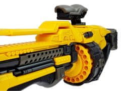 Lean-toys Pistolové penové náboje na batérie 82 cm otočný zásobník žltý
