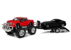 Lean-toys Sada vozidiel Červený Monster Truck Čierne BMW Nákladné auto 58 cm