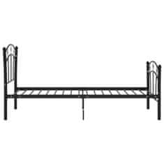 Vidaxl Rám postele s futbalovým dizajnom čierny kov 90x200 cm