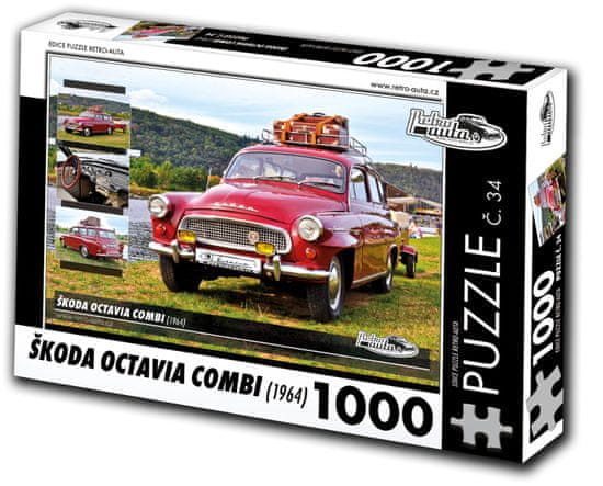 RETRO-AUTA© Puzzle č. 34 Škoda Octavia Combi (1964) 1000 dielikov
