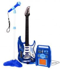 Iso Trade Detská gitara s mikrofónom a zosilňovačom | modrá
