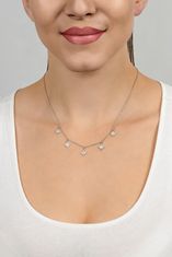 Brilio Silver Módne strieborný náhrdelník so zirkónmi NCL20W