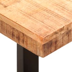 Vidaxl Lavička 110 cm masívne surové mangovníkové drevo a oceľ