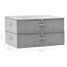 Vidaxl Úložné boxy 2 ks látkové 70x40x18 cm sivé