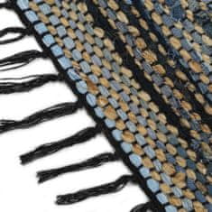 Vidaxl Ručne tkaný koberec Chindi, denim a juta 80x160 cm, rôzne farby
