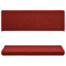 Petromila vidaXL Kobercové nášľapy na schody 15 ks, 65x21x4 cm, červené