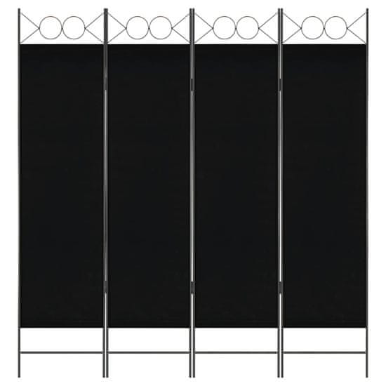 Vidaxl 4-panelový paraván čierny 160x180 cm