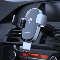 DUDAO F3PRO držiak na mobil do auta s bezdrôtovou nabíjačkou Qi 15W, čierny
