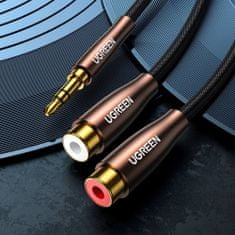 Ugreen AV194 audio kábel 3.5 mm jack / 2xRCA 25cm, čierny