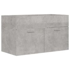 Vidaxl Súprava kúpeľňového nábytku betónová sivá drevotrieska