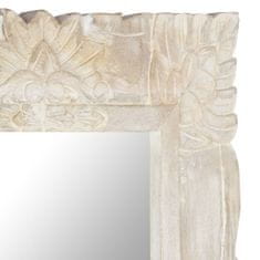 Vidaxl Zrkadlo biele 80x50 cm masívne mangovníkové drevo