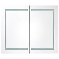 Vidaxl LED kúpeľňová zrkadlová skrinka betónovosivá 80x12x68 cm