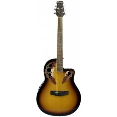 Dimavery OV-500, elektroakustická gitara typu Ovation, sunburst žíhaná