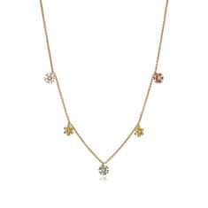Viceroy Pozlátený náhrdelník sa trblietavými kvetinami 61072C100-39